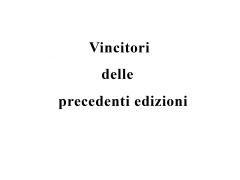 Vincitori delle precedenti edizioni