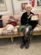 Giosetta Fioroni con l'opera di Gian Maria Tosatti